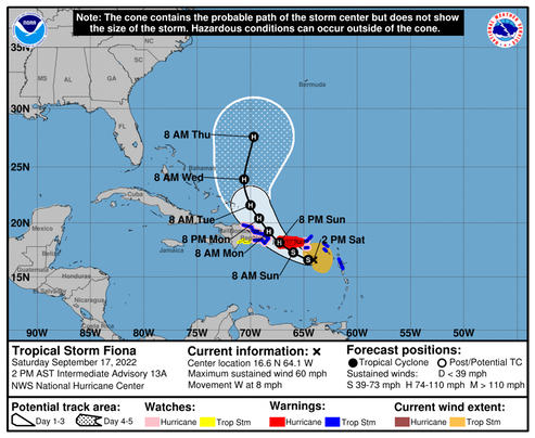 20220917 FIONA 175356 5day cone with line and wind