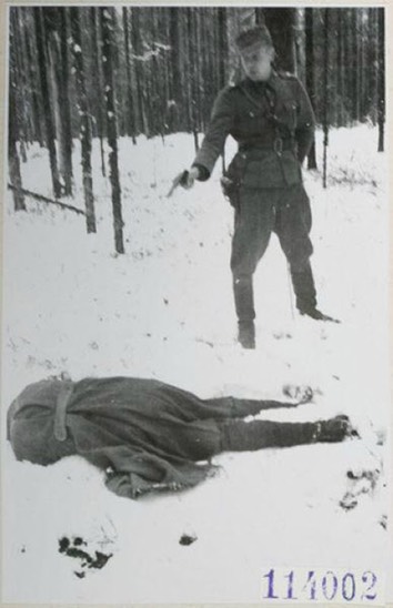 Russian spy laughing through his execution in Finland during The Winter War, 1939 2 copy